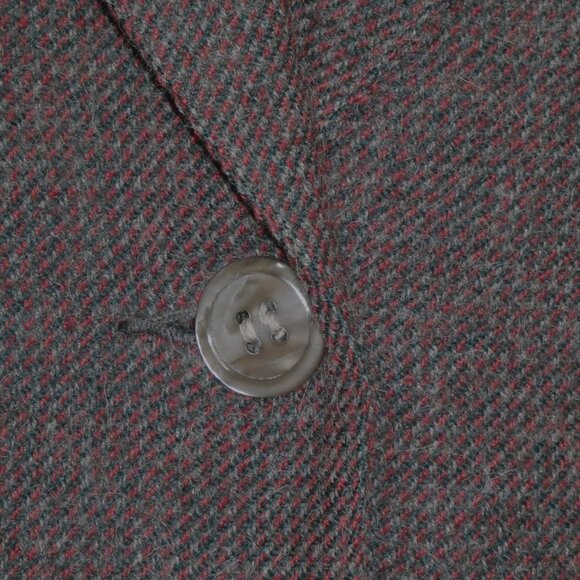 Vintage Ports International Pure New Wool Grey/ Burgundy Tweed Blazer Size S - Picture 7 of 12